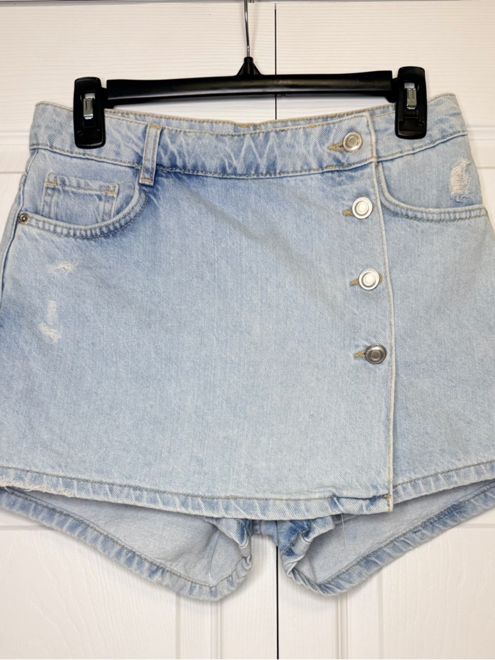 Zara Light Blue Denim Jean Shorts Skort